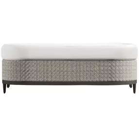 Captiva White Performance Fabric Outdoor Rectangular Ottoman