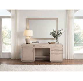 Marlowe Polished Limestone Credenza Home Office Set