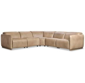 Alta Brown Leather 5 Piece Modular Power Reclining Sectional