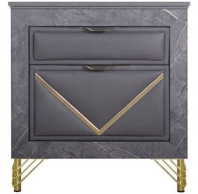 Symmetry Charcoal 2 Drawer Nightstand