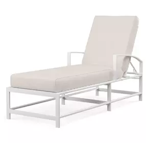 Bristol Canvas Natural 76" Outdoor Chaise with Self Welt