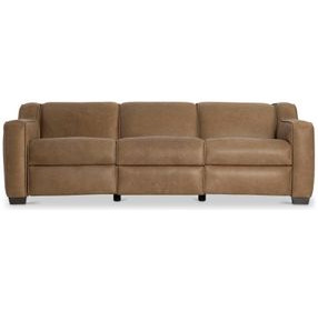 Flynn Brown Leather 94" Power Motion Sofa