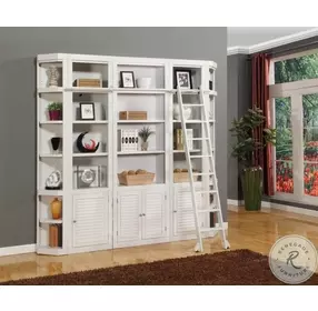 Rawlins Cottage White 6 Piece Library Wall with Corner Bookcases