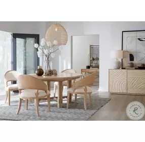 Retreat Light Brown Pole Rattan Round Extendable Dining Room Set