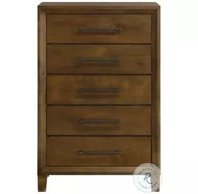 Ballard Walnut Brown 5 Drawer Chest