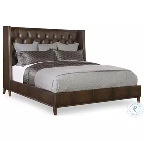 Stella Linus Molasses Leather King Panel Bed