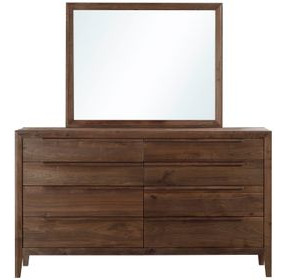 Ralston Dark Amber 8 Drawer Dresser and Rectangular Mirror