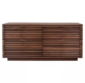 Ranger Matte Walnut 4 Drawer Reeded Accent Chest