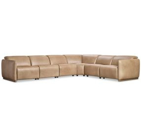 Alta Brown Leather 6 Piece Modular Power Reclining Sectional