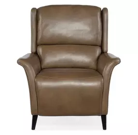 Deacon Rogue Walnut Leather Power Recliner With Power Headrest