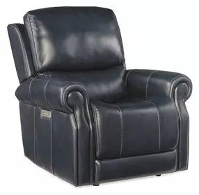 Eisley Sorrento Night Seas Leather Power Recliner With Power Headrest and Lumbar