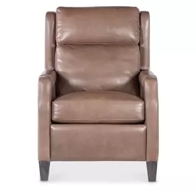 Chesterfield Light Mocha Leather Power Recliner with Power Headrest