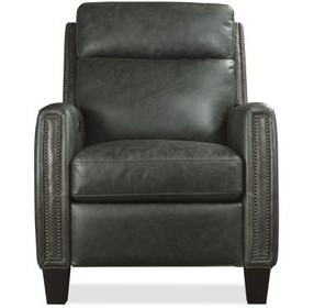 Jacklyn Gray Power Recliner with USB Charging and Nailhead Trim