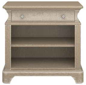 Summer Creek Scrubbed Oak 1 Drawer Open Nightstand with USB Charging