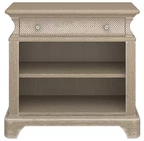 Summer Creek Scrubbed Oak 1 Drawer Open Nightstand with USB Charging