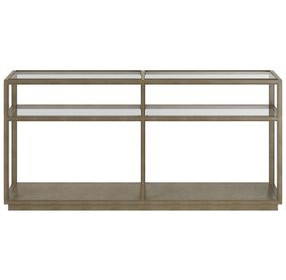 Glaze Quartz Rectangular Glass Top Console Table