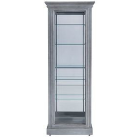 Medley Gray 2 Side Entry Door Accent Curio Cabinet with LED Lighting