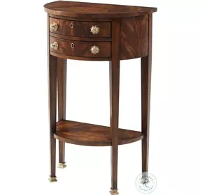 Rep.li.ca Lacasa And Ramsey Mahogany Demi Lune Accent Half Circle 22" Console Table