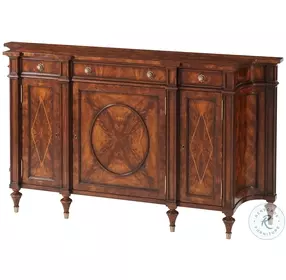 Rep.li.ca Lacasa 1 And Ramsey Mahogany Concave Side Cabinet 3 Drawer Sideboard