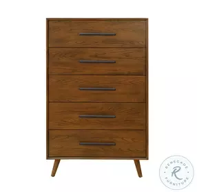 Emery Pecan 5 Drawer Chest