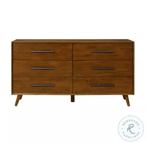 Emery Pecan 6 Drawer Dresser