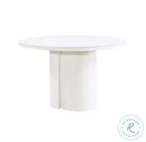 Elora White Lacquer Round Dining Table