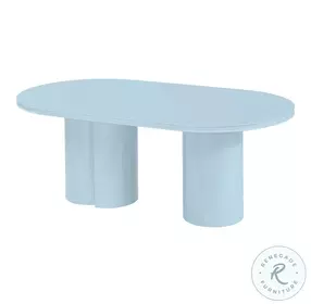Elora Blue Lacquer Oval Dining Table