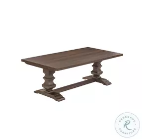 Emerson Dark Brown Wood Extendable Trestle Dining Table