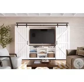 Harrison Distressed White Entertainment Center