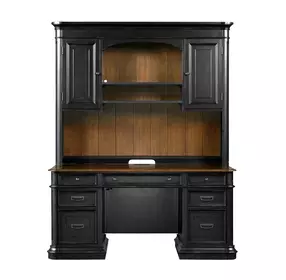 Roanoke Black Credenza With Hutch