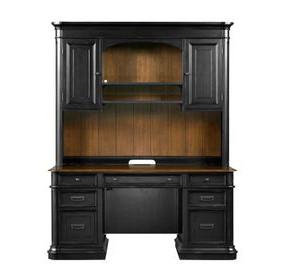 Roanoke Black Credenza With Hutch