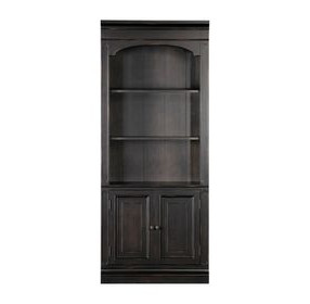 Roanoke Distressed Black Bookcase