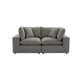 Cali Slate Performance Fabric Modular 80" Loveseat