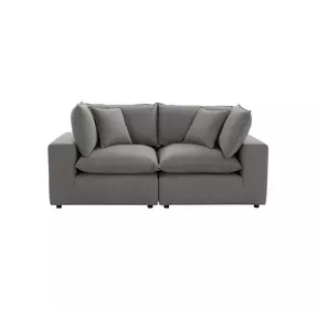 Cali Slate Performance Fabric Modular 80" Loveseat