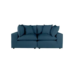 Cali Navy Performance Fabric Modular 80" Loveseat
