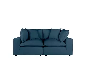 Cali Navy Performance Fabric Modular 80" Loveseat