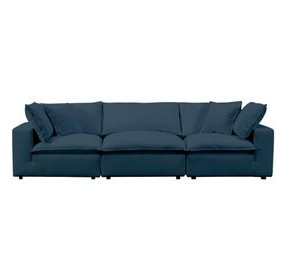 Cali Navy Performance Fabric Modular 120" Sofa