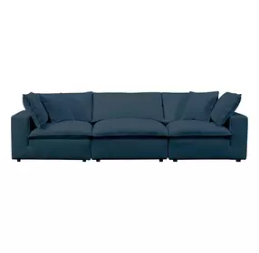 Cali Navy Performance Fabric Modular 120" Sofa