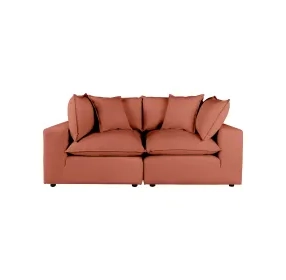 Cali Rust Performance Fabric Modular 80" Loveseat