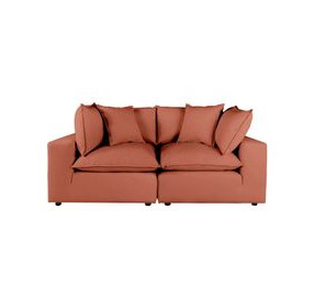 Cali Rust Performance Fabric Modular Loveseat