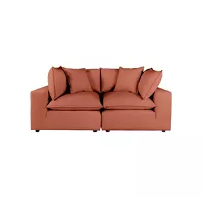 Cali Rust Performance Fabric Modular 80" Loveseat