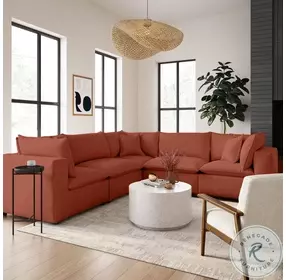 Cali Rust Performance Fabric Modular L-Sectional