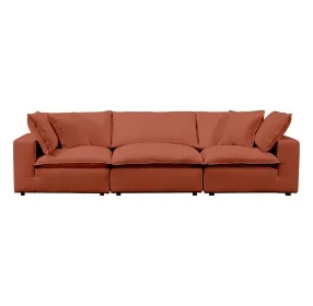 Cali Rust Performance Fabric Modular 120" Sofa