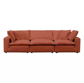 Cali Rust Performance Fabric Modular 120" Sofa