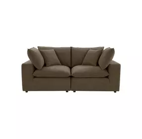 Cali Chocolate Brown Performance Velvet Modular 80" Loveseat