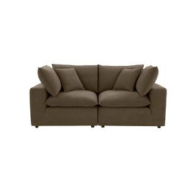 Cali Chocolate Brown Performance Velvet Modular Loveseat
