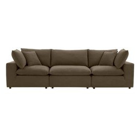 Cali Chocolate Brown Performance Velvet Modular Sofa