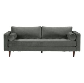 Cave Ash Gray Velvet Sofa