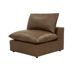 Cali Cognac Brown Leather Armless Chair