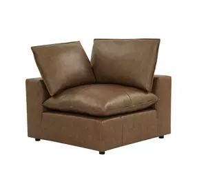 Cali Cognac Brown Leather Corner Chair